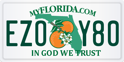 FL license plate EZOY80