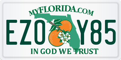 FL license plate EZOY85