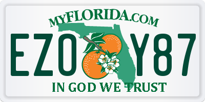 FL license plate EZOY87