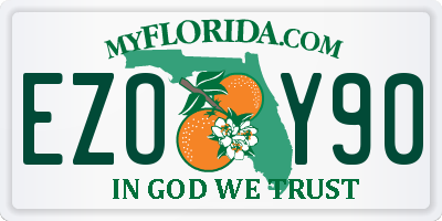 FL license plate EZOY90