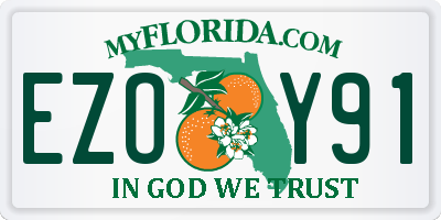 FL license plate EZOY91