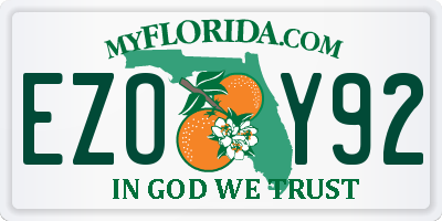 FL license plate EZOY92