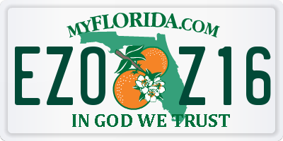 FL license plate EZOZ16