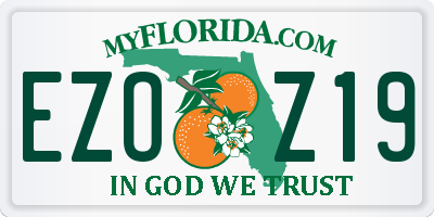 FL license plate EZOZ19