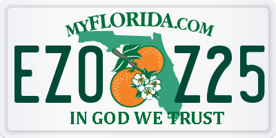 FL license plate EZOZ25