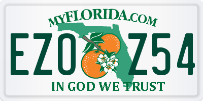 FL license plate EZOZ54