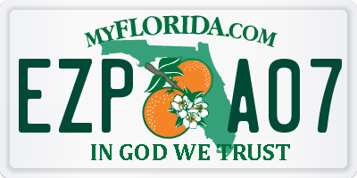 FL license plate EZPA07