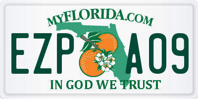 FL license plate EZPA09