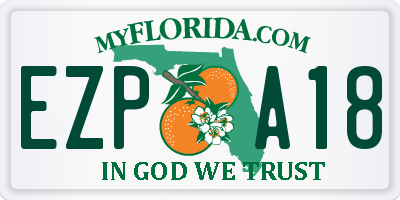 FL license plate EZPA18