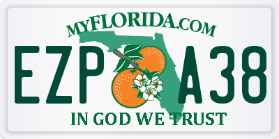 FL license plate EZPA38