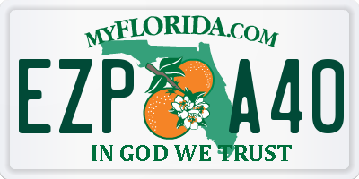 FL license plate EZPA40