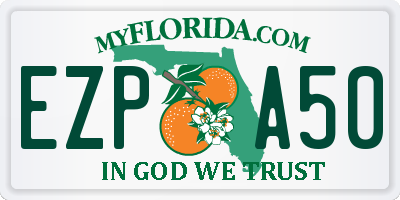 FL license plate EZPA50