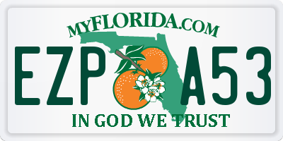 FL license plate EZPA53