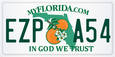 FL license plate EZPA54