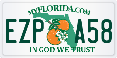 FL license plate EZPA58