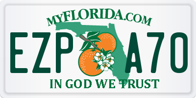 FL license plate EZPA70