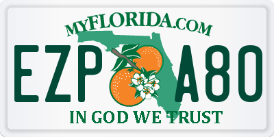 FL license plate EZPA80