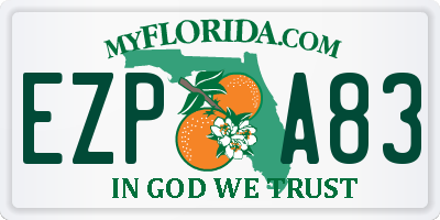 FL license plate EZPA83