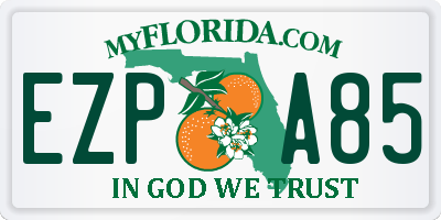 FL license plate EZPA85