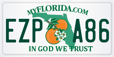 FL license plate EZPA86