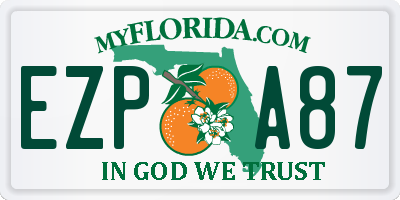 FL license plate EZPA87