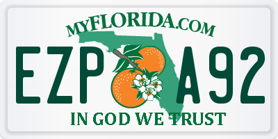 FL license plate EZPA92