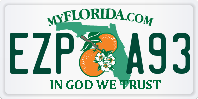 FL license plate EZPA93