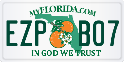 FL license plate EZPB07