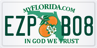 FL license plate EZPB08