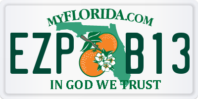 FL license plate EZPB13