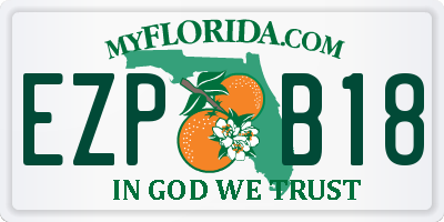 FL license plate EZPB18