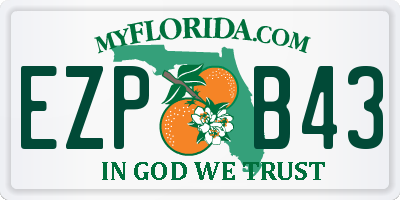 FL license plate EZPB43