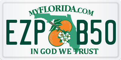 FL license plate EZPB50