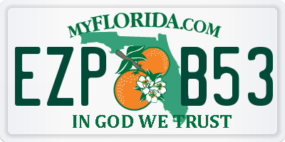 FL license plate EZPB53