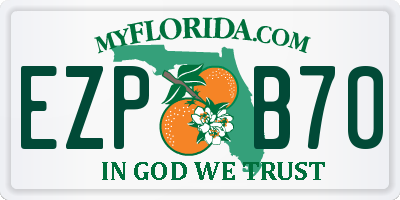 FL license plate EZPB70