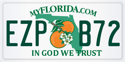 FL license plate EZPB72