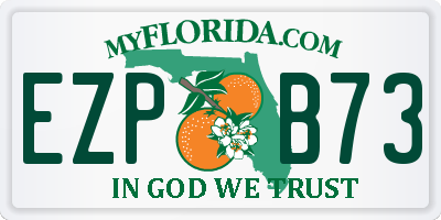 FL license plate EZPB73