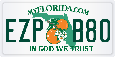 FL license plate EZPB80