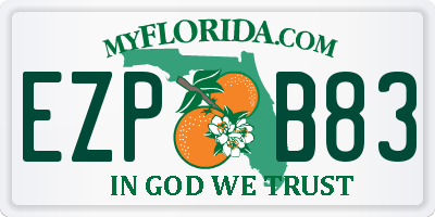 FL license plate EZPB83