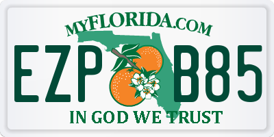 FL license plate EZPB85