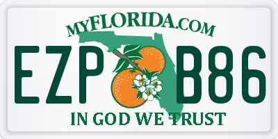 FL license plate EZPB86