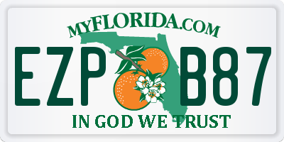 FL license plate EZPB87