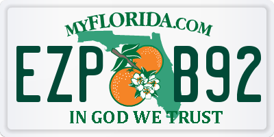 FL license plate EZPB92