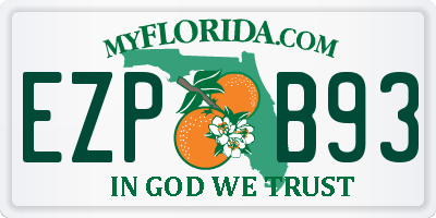 FL license plate EZPB93