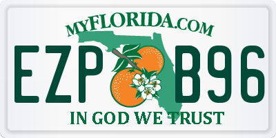 FL license plate EZPB96