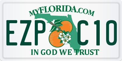 FL license plate EZPC10