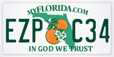 FL license plate EZPC34