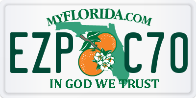 FL license plate EZPC70