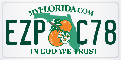 FL license plate EZPC78