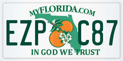 FL license plate EZPC87